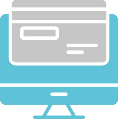 Çevrimiçi Ödeme Kabartması İki Renk Simgesi