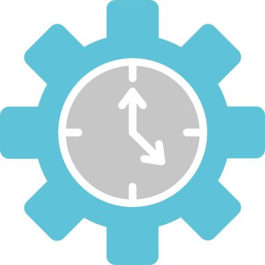 Zaman Yönetimi Kabartması İki Renk Simgesi