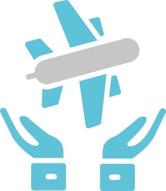 Seyahat Sigortası Kabartması İki Renk Simgesi