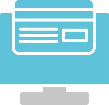 Çevrimiçi Ödeme Kabartması İki Renk Simgesi