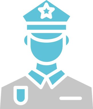 Polis Adam Sembolü İki Renk Simgesi