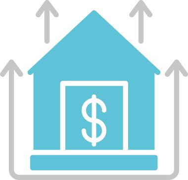 Ev Fiyatları Büyüyor İki Renk Simgesi Simgesi