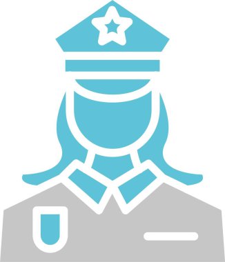 Polis Kadını İki Renk Simgesi Simgesi