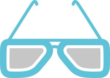 Güneş Gözlüğü Kabartması İki Renk Simgesi