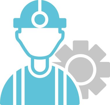 İnşaat İşçisi Glyph İki Renk Simgesi