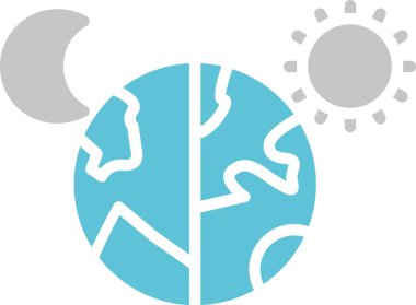 Gündüz ve Gece Sembolü İki Renk Simgesi