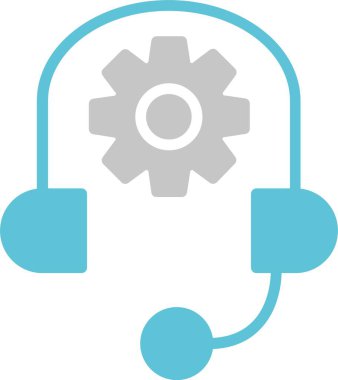 Teknik Destek Kabartma İki Renk Simgesi