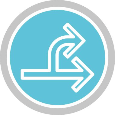 Çift Yönlü Ok Kabartması İki Renk Simgesi