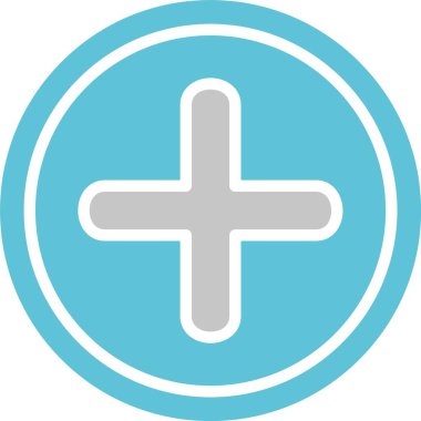 Artı İşaret Sembolü İki Renk Simgesi