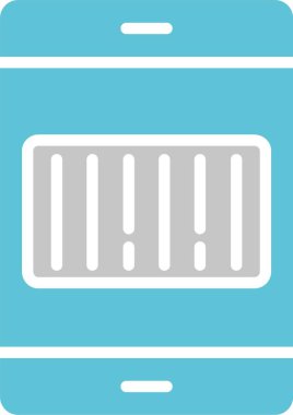 Barkod Tarayıcı Kabartması İki Renk Simgesi