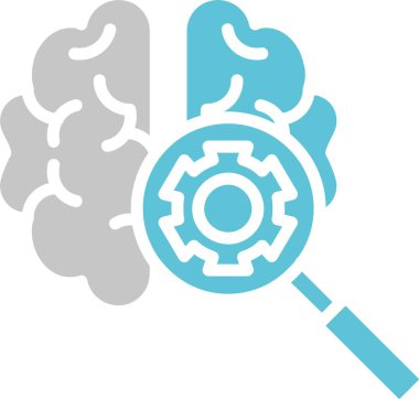 Derin Öğrenen Kabartma İki Renk Simgesi