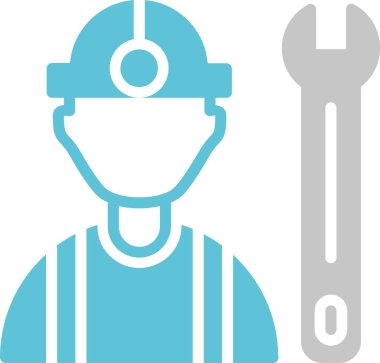 İnşaat İşçisi Glyph İki Renk Simgesi