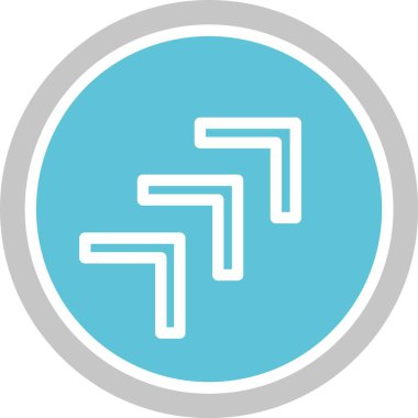 Sağ Ok Kabartması İki Renk Simgesi