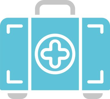 İlk Yardım Kutusu Kabartması İki Renk Simgesi