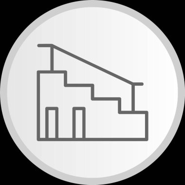 Merdiven Çizgisi Çemberi Gri Simgesi