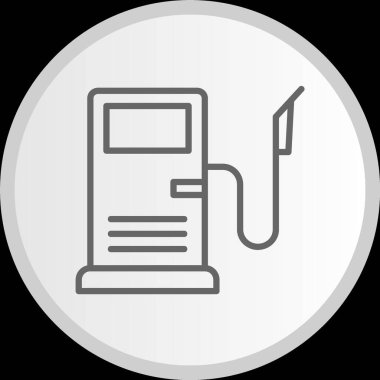 Benzin İstasyonu Hat Gri Çember Simgesi