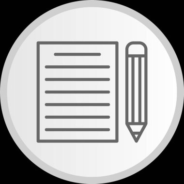 Kağıt Çizgisi Çemberi Gri Simgesi