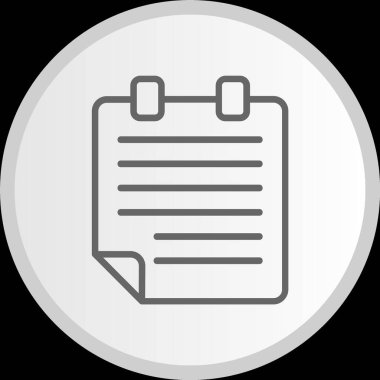 Not Çizgisi Çemberi Gri Simge