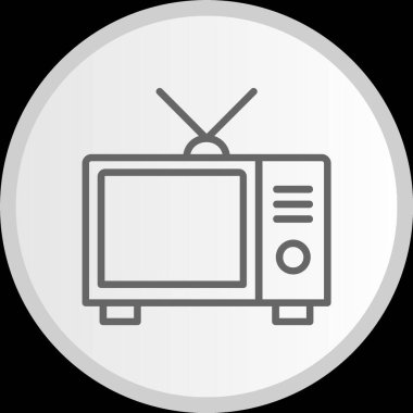 Televizyon Hattı Çemberi Gri Simge