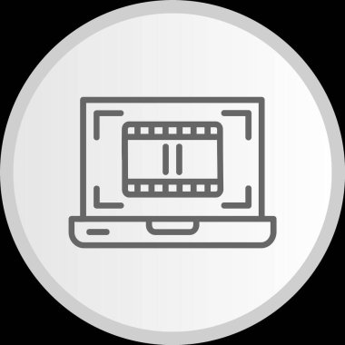 Video Hattı Çemberi Gri Simgesi