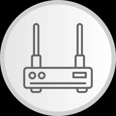 Modem Çizgisi Çemberi Gri Simgesi