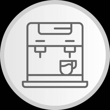 Kahve Üretici Hattı Çemberi Gri Simgesi