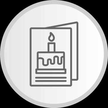 Doğum günü kartı çizgisi Çember Gri Simge