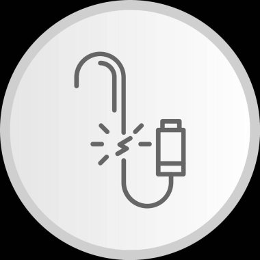 Kırık Kablo Hattı Çemberi Gri Simgesi