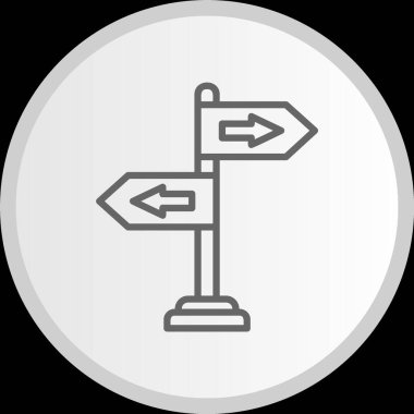 Yön Çizgisi Çemberi Gri Simge