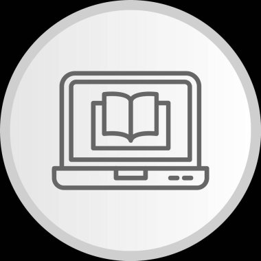 Dijital Kitap Vektör Çizgisi Gri Simge Çemberi