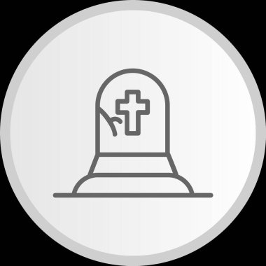 Tombstone Çizgisi Çemberi Gri Simge