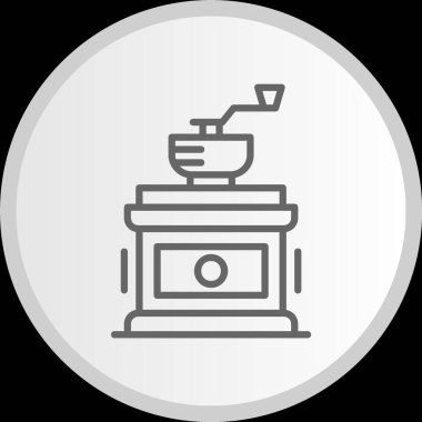 Kahve Öğütücü Hat Çemberi Gri Simge