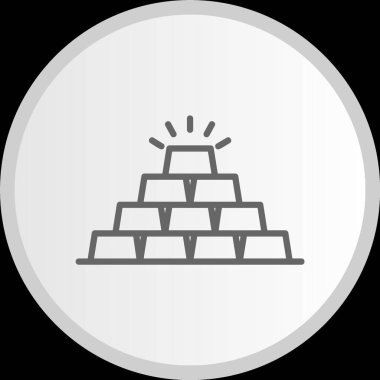 Altın Çizgili Çember Gri Simge