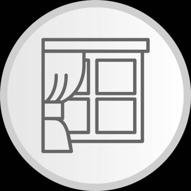 Perde Çizgisi Çemberi Gri Simgesi