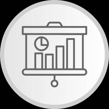 İstatistik Çizgisi Çemberi Gri Simgesi