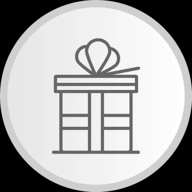 Hediye Çizgisi Çemberi Gri Simge