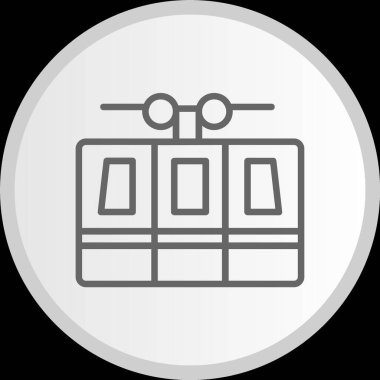 Kablo Araba Hattı Çemberi Gri Simge