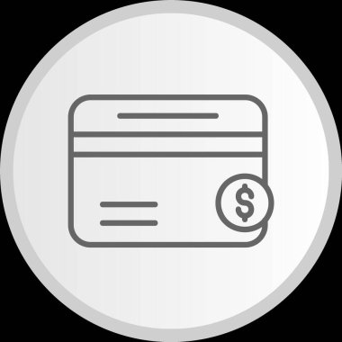 Kredi Kartı Çizgisi Çemberi Gri Simge