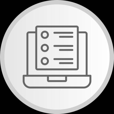 Çevrimiçi Sınav Hattı Çemberi Gri Simge