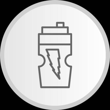 Enerji İçeceği Hattı Gri Simge Çemberi