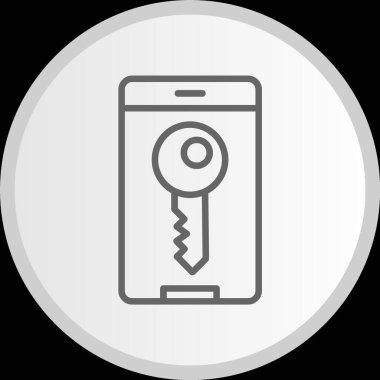 Key Line Circle Grey Icon clipart