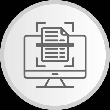 Tarayıcı Çizgisi Çemberi Gri Simgesi