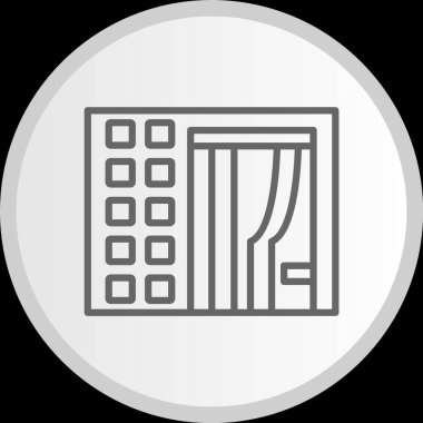 Fotoğraf Booth Çizgisi Gri Çember Simgesi