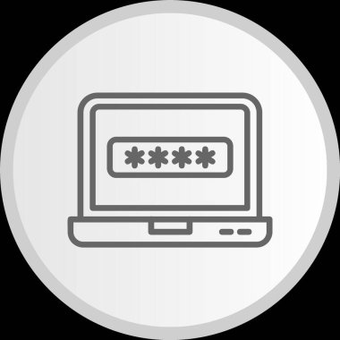 Parola Vektör Satırı Çemberi Gri Simge