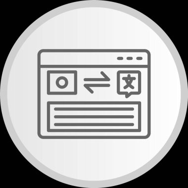 Çevirmen Satırı Gri Simge Çemberi