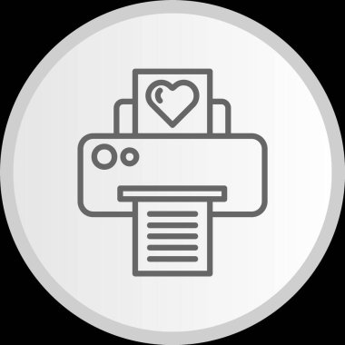 Yazıcı Çizgisi Çemberi Gri Simgesi