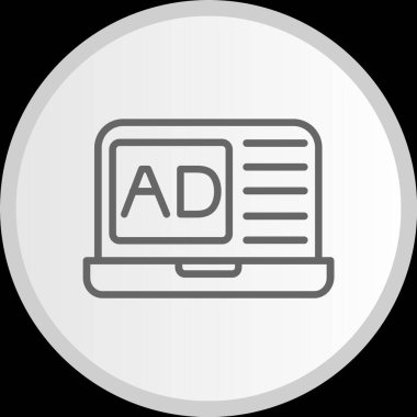 Reklam Satırı Çemberi Gri Simge