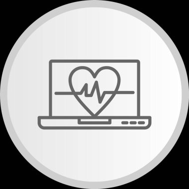 Kalp atışı Çizgisi Çember Gri Simge