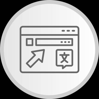 Çevrimiçi Çevirmen Hattı Çemberi Gri Simge