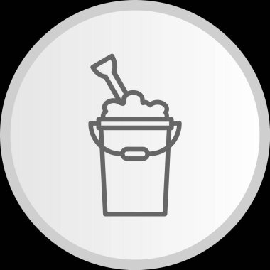 Kum Kovası Çizgisi Çemberi Gri Simge